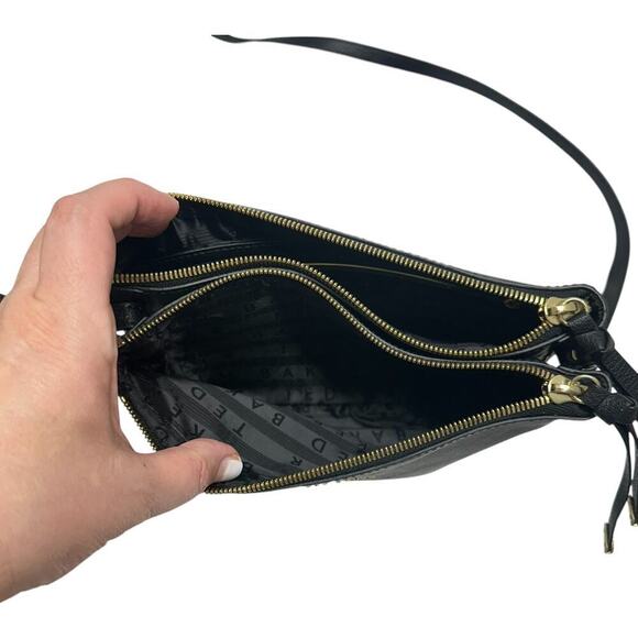 TED BAKER Daniibar Double Zip Leather Crossbody Bag In Black - Picture 11 of 15